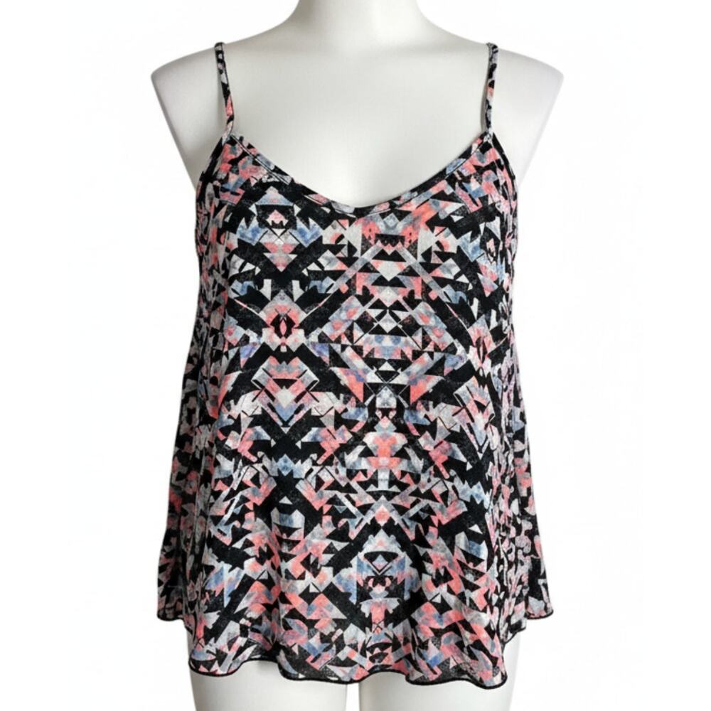 About A Girl Tank Top Womens Size S Pink Blue Black 90s Style Retro Made in USA